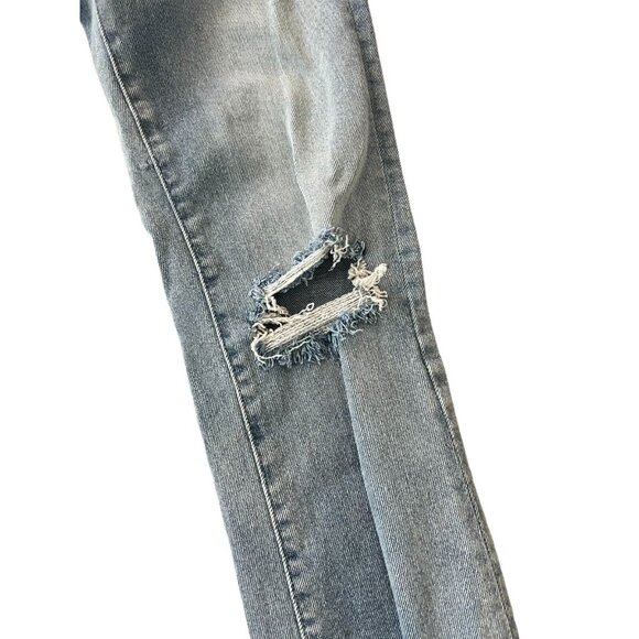 Kensie Distressed Jeans Size 0/25 Vintage Luxe The Slim Straight Medium Wash - Picture 4 of 11